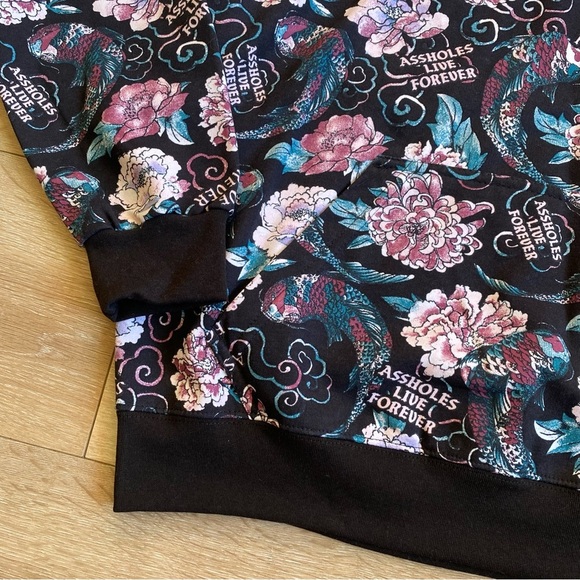 New Assholes Live Forever Linda Finegold ALF koi fish Japanese styled hoodie - Picture 3 of 5